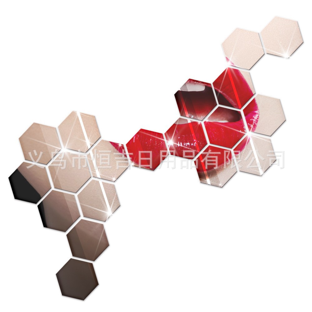 12 piezas hexagonal espejo pegatinas de pared decoración de fondo de la sala de estar multi-especificaciones pegatinas de pared autoadhesivas hexagonales