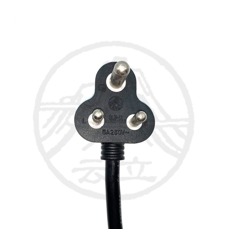 BIS插头3芯6A印度PVC塑料线小南非电源线 四季YUNLI印度认证1平方