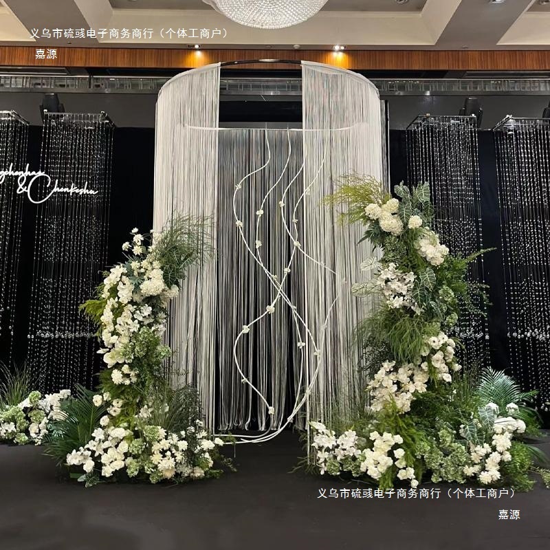 芦荀草绿植花龙须草假花白绿森系婚庆装饰自然风背景插花路引|undefined
