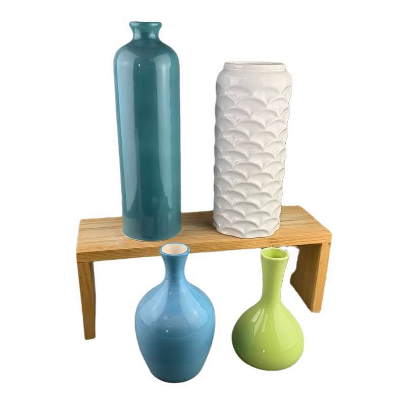 Dehua cerámica blanco arreglo de flores decoración artesanía estilo Europeo Home Hotel Oficina florero Decoración