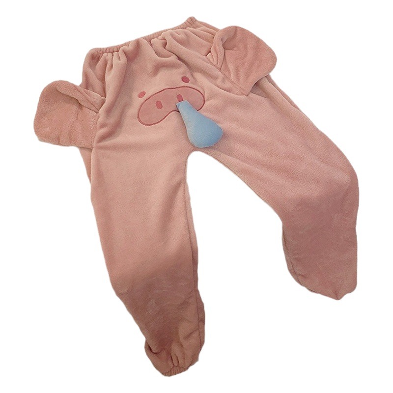 2023 nuevo invierno de dibujos animados de franela caliente solo pantalones pijama caliente pantalones desgaste del hogar de las mujeres pantalones calientes desgaste exterior