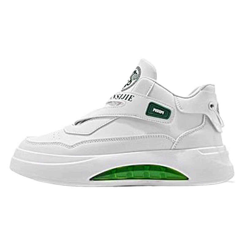 Новые мужские белые кроссовки на воздушной подушке, на толстой подошве, высокие, увеличивающие рост, универсальные, модные, повседневные, популярные мужские туфли для внешней торговли, большие размеры.