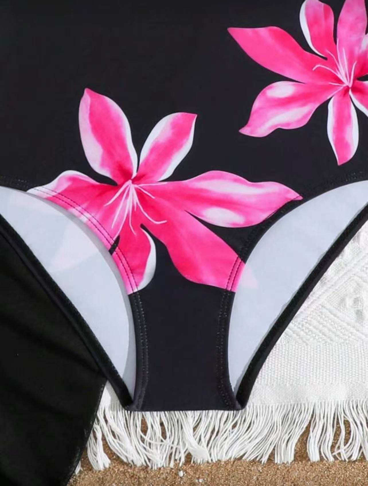 Conjunto de biquíni de duas peças para menina com estampa_voghion.com