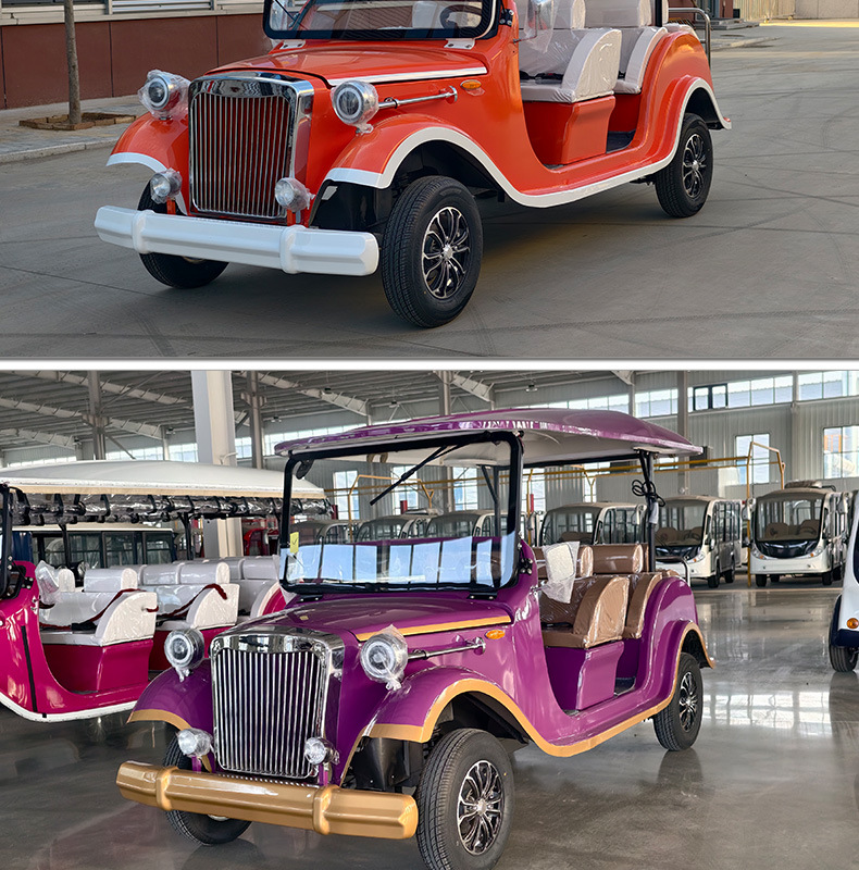 8-Seater Electric Sightseeing Car for Tourist Areas, Real Estate Sales Offices, House Viewings, Hotel Receptions, and Vintage Car Tours