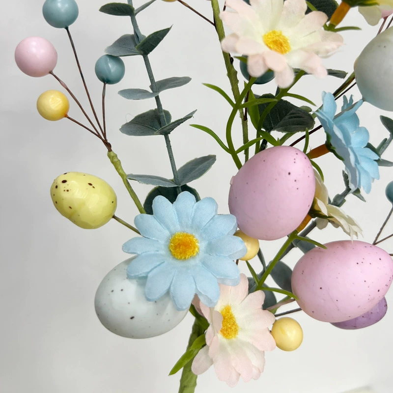 Cross-border Easter egg cuttings, decorations, daisies, eucalyptus cuttings, simulated berry Easter egg cuttings
