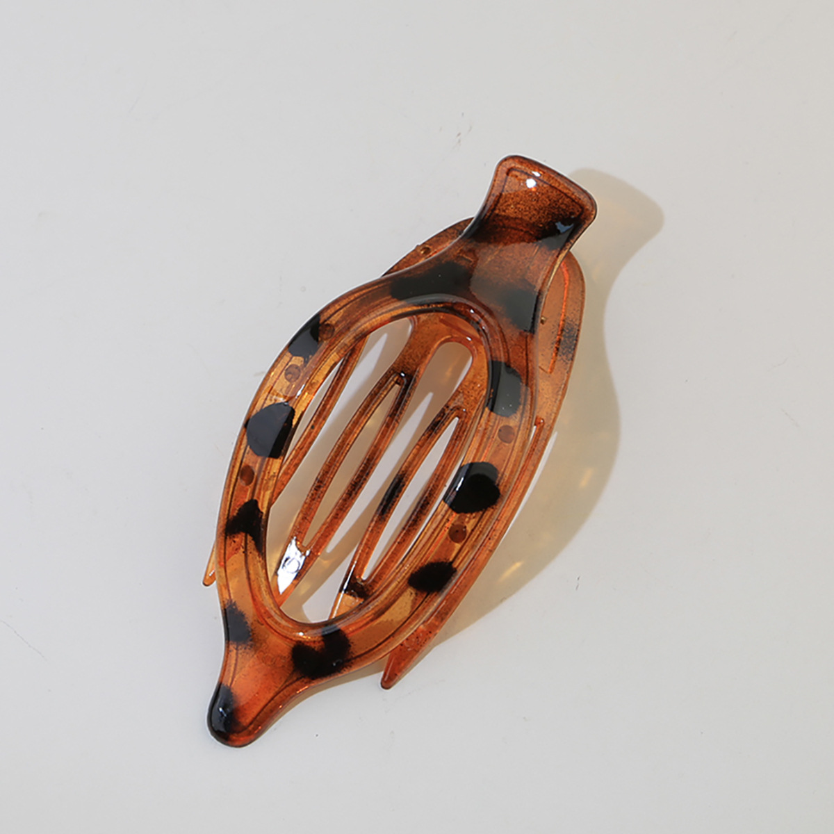 #4 pinzas de pico de pato con estampado de leopardo rojo brillante.