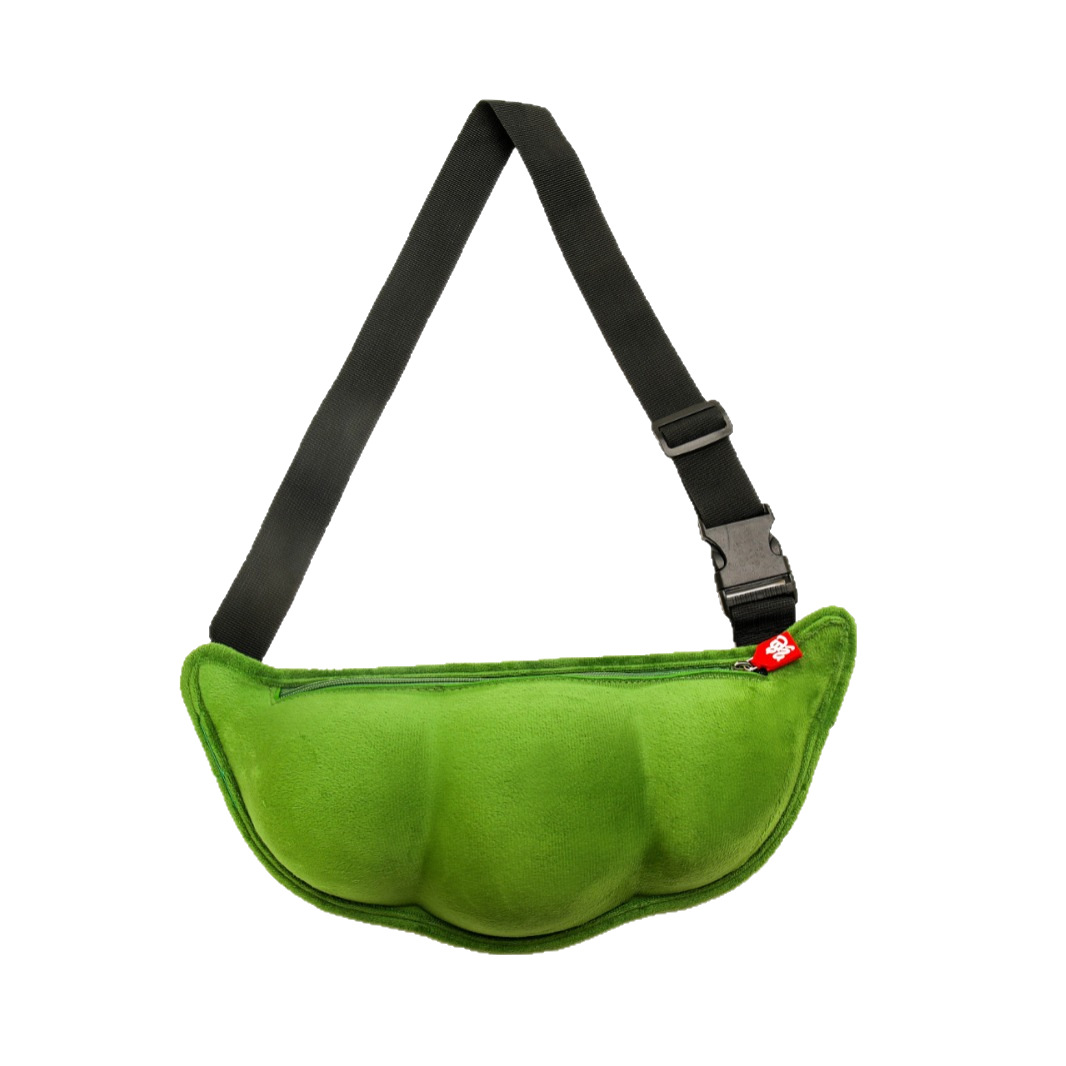 2025 New Women's Large Capacity Soft Cute Plush Single Shoulder Bag Student Cute Soybean Bag Bust Bag Pea Bag