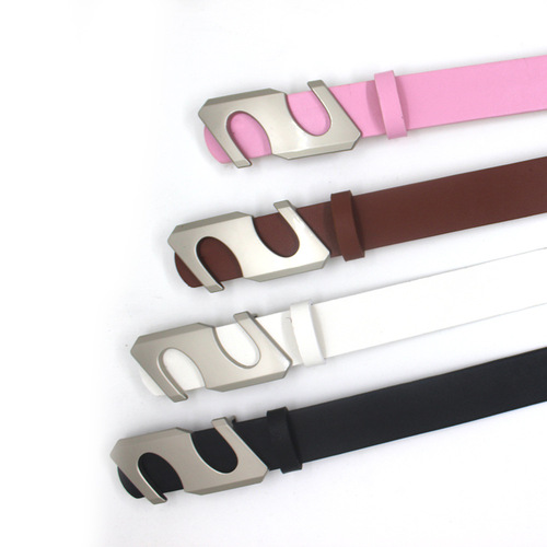 Trendy new English letter S buckle belt, jeans, skirt, accessories, fashionable and versatile personalized belt factory