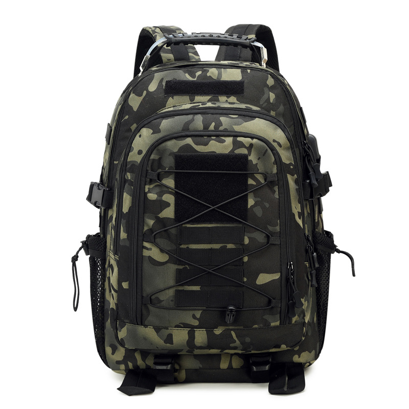 Mochila táctica de camuflamiento de tela de Oxford de alta capacidad al aire libre, mochila multicapa de alta capacidad para hombres