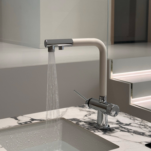Multi-Functional Three-In-One Hot and Cold Japanese-Style Sink Faucet Kitchen Sink Pull-Out Water Purifier All-Copper Dishwashing Sink