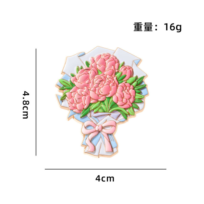 国庆献花冰箱贴合金磁吸郁金香向日葵玫瑰花牡丹百合精美纪念礼品|undefined