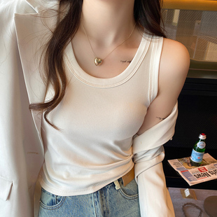 Breastfeeding Base Vest Summer Thin Slimming Look Feeding Top Breathable Lactation Anti-Exposure Threaded Base Layer