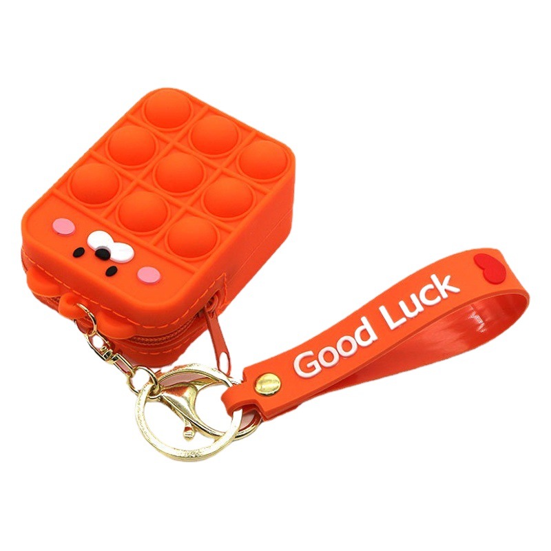 Cross-Border Hot-Selling Rodent Control Coin Purse Silicone Keychain Bag Children's Press-And-Open Handbag Manufacturer Wholesale