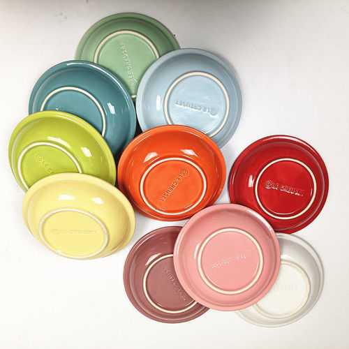 Cool color pre-dinner plate 6-inch 15cm pet bowl small plate snack gradient color ceramic dog plate cat plate home