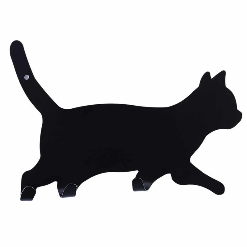 跨境 猫壁挂钩创意简易猫咪造型衣帽多功能收纳挂钩架 金属工艺品|undefined