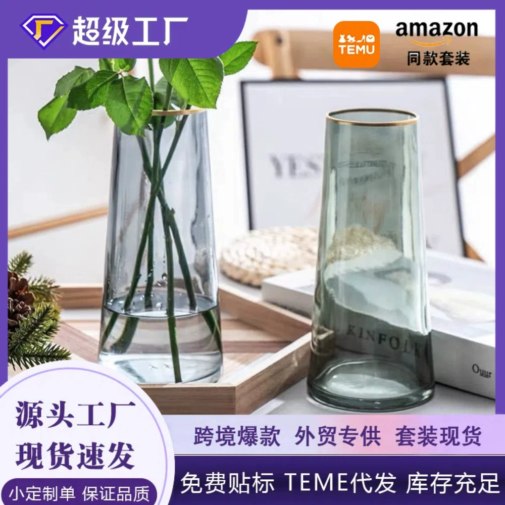 Nordic Creative Light Роскошная стеклянная ваза украшения в семье в отеле фэн-шуй Роза Лилия ваза Premium Sense