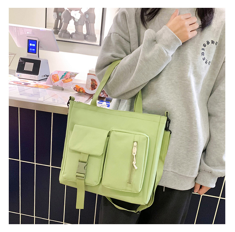 Korean style large capacity canvas handbag shoulder bag pencil case backpack fourpiece setpicture2