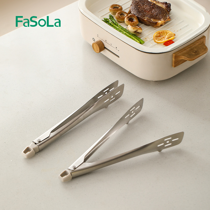 Japanese Stainless Steel Food Clip Anti-scalding Kitchen Fried Steak Clip Vegetable Malatang Bread Food Barbecue Barbecue Clip