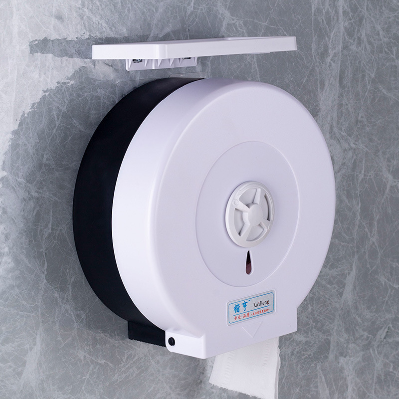 Caja de pañuelos de rollo grande Caja de papel de rollo de hotel Caja de papel de papel de baño de inodoro Caja de papel grande montada en la pared sin perforación