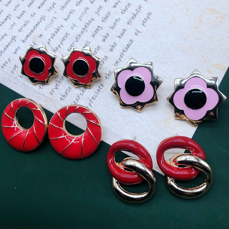 Fashion Drip Glaze Buckle Chain Earring display picture 12