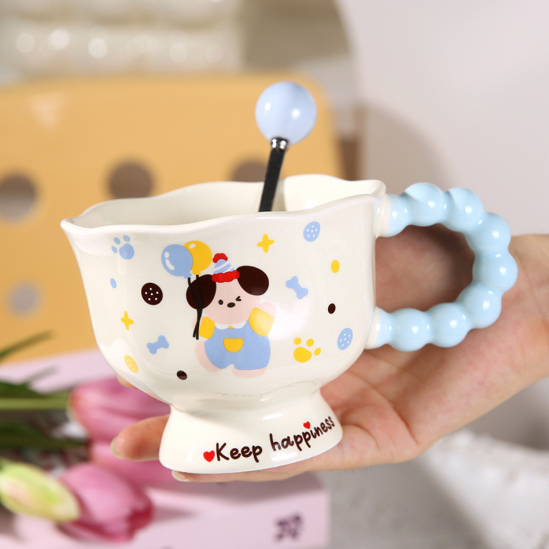 クリエイティブなかわいい子犬マグカップ、見栄えの良いカップルマグカップ、家庭用セラミックマグカップ、女の子の誕生日プレゼント、お土産|undefined