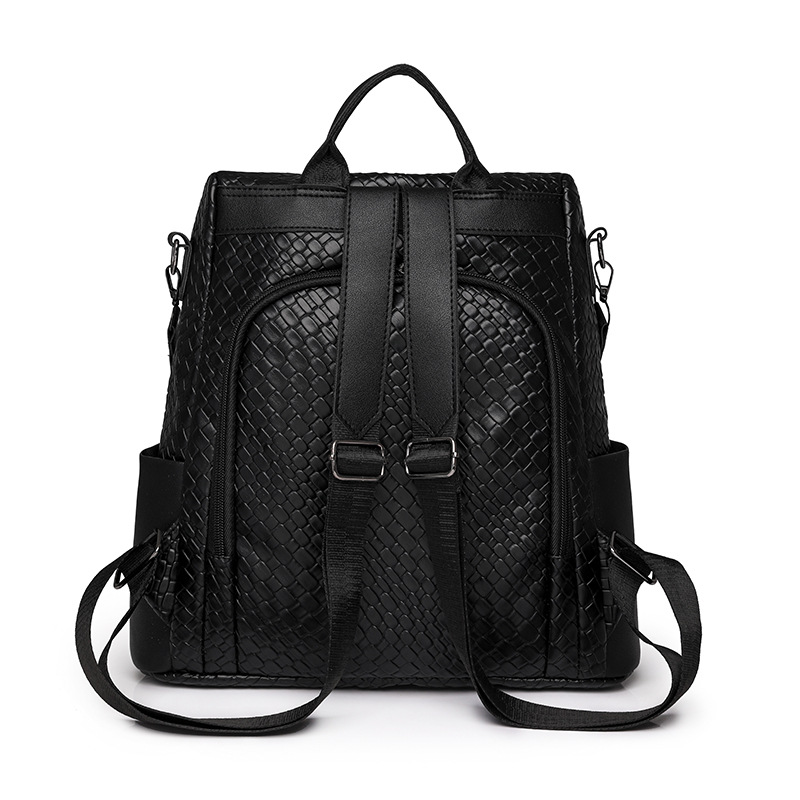 Comercio exterior al por mayor 2024 Nueva mochila antirrobo tejida tendencia de la moda de las mujeres de gran capacidad de doble uso mochila de viaje