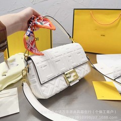 F家レリーフ法棒カバン脇下カバンハンドバッグ斜めがけバッグFFアルファベット女性カバン高級ファッション百合高級