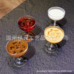 Plastic Cocktail Model Disposable Goblet Champagne Red Wine Model Drink Dessert Model Merchant Decoration