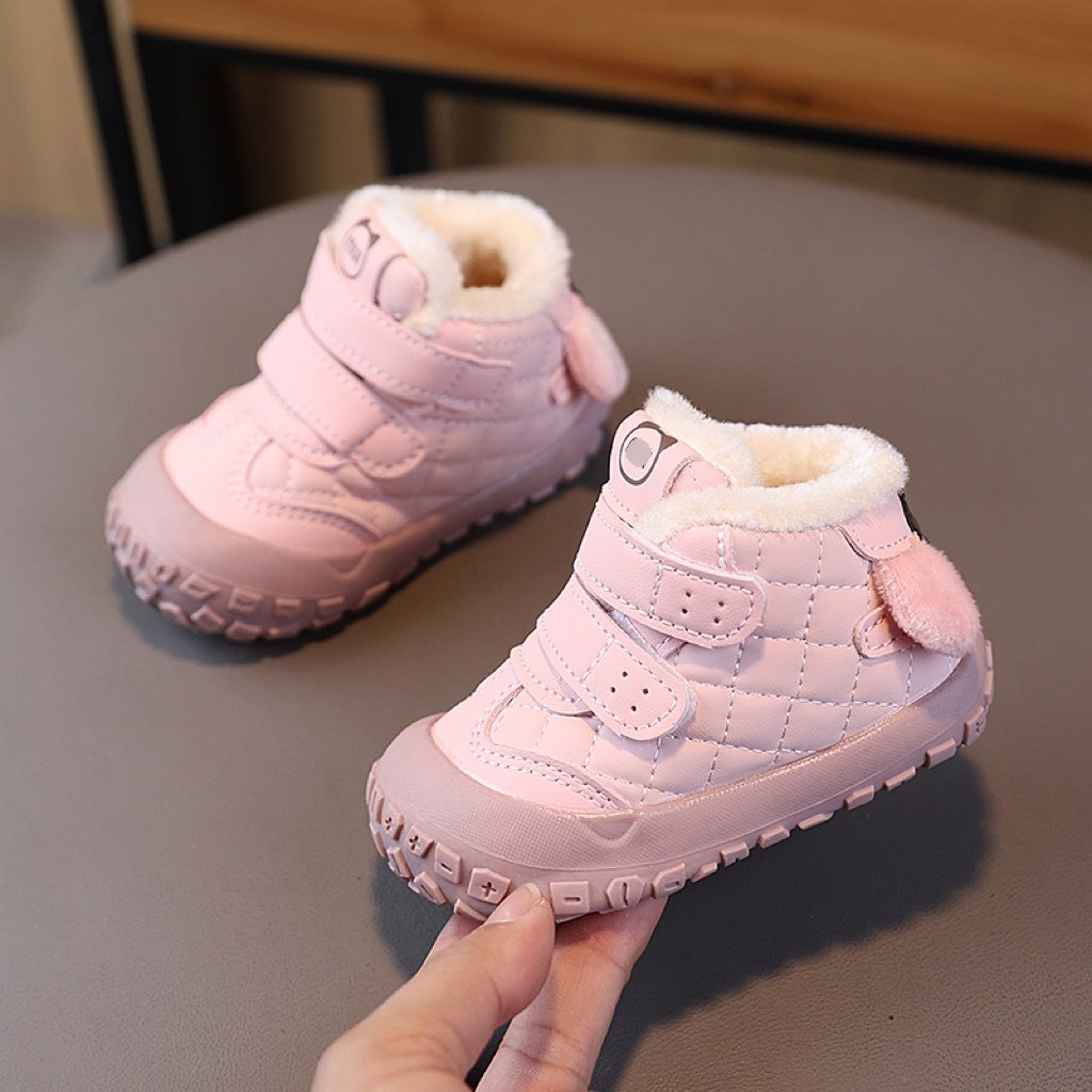 Invierno bebés con suela suave calzado de algodón caliente con zapatos de algodón de lana 01 - 2 - 3 años de edad zapatos de bebé antideslizantes