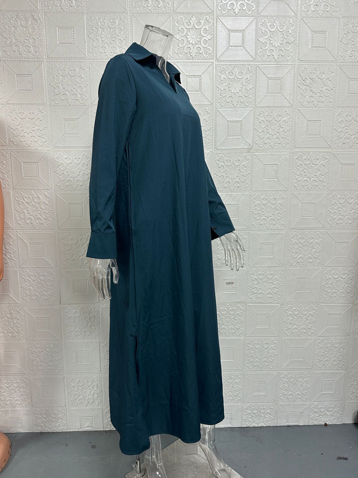 2026 Cross-Border Autumn/Winter New European And American Casual Loose Solid Color V-Neck Pullover Long Sleeve_ecoleips.com