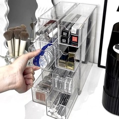 Ins Acrylic Transparent Desk Organizer Pen Box Cosmetic Stationery Storage Rectangle Drawer Box