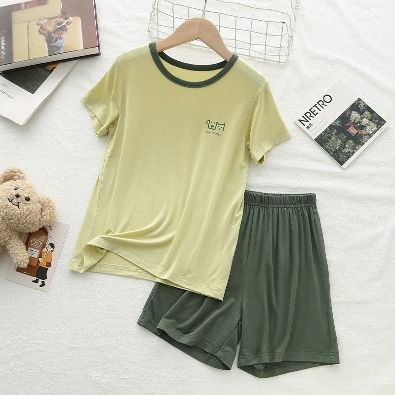 New Summer Children's Pajama Set for Boys, Suitable for Sports and Outdoor Wear for Elementary School Students, Short-Sleeved Shorts Home Wear for Teenagers New Summer Children's Pajama Set for Boys, Suitable for Sports and Outdoor Wear for Elementary School Students, Short-Sleeved Shorts Home Wear for Teenagers
