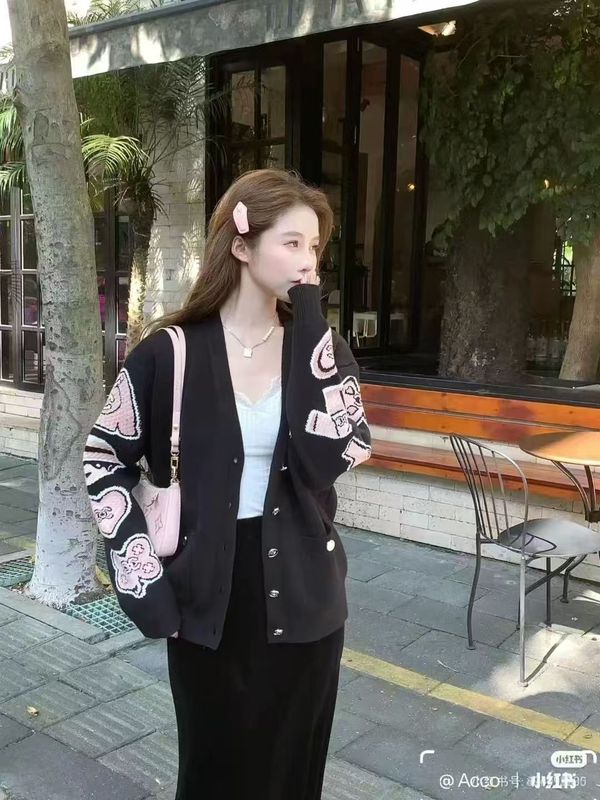 高品质~韩系早秋穿搭2025冬季新款气质刺绣毛衣长袖上衣女打底衫|undefined