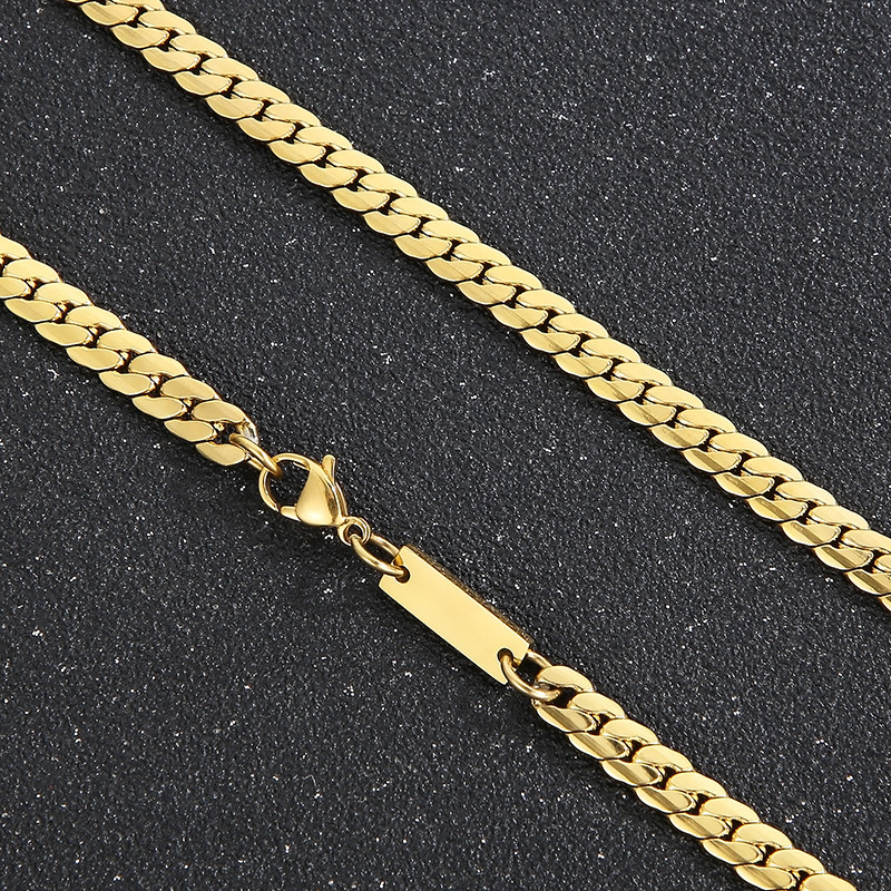 Engravable Encrypted Nk Chain Hip-Hop Style Necklace Trendy Men's and Women's Splicing Collar Niche Design Versatile Riding Whip Chain