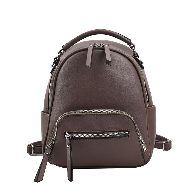 Fashionable And Versatile Solid Color Backpack Women's Urban Minimalist PU Business Backpack_voghion.com