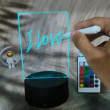 厂家批发DIY手写板小夜灯3D小亚克力可擦写发光留言板创意可调光