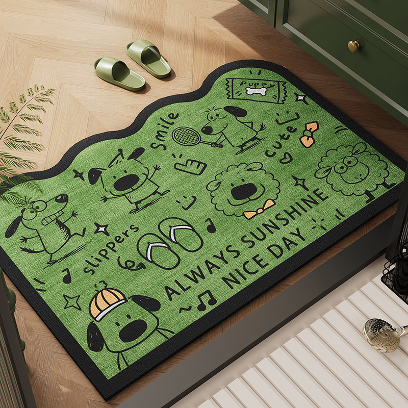 Cartoon-Shaped Dog Decorative Home Bathroom Floor Mat, Non-Slip, Water-Absorbent, Easy-To-Clean Entrance Door Mat