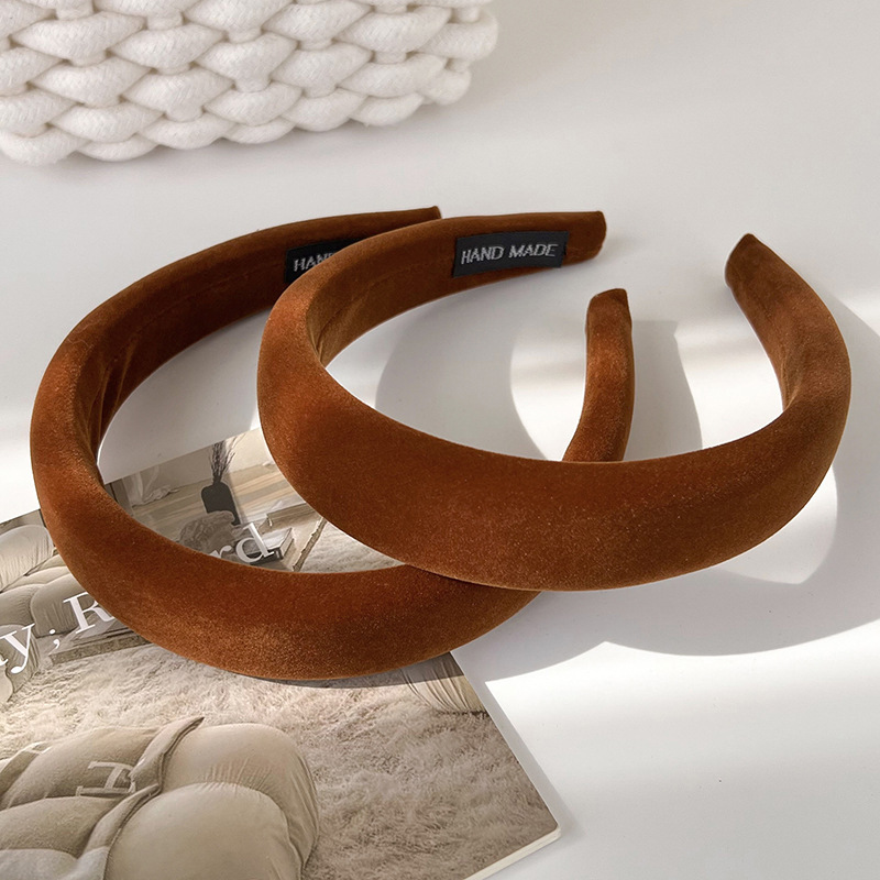 Otoño y invierno Meilade coreano retro estricto esponja cabeza de banda nueva variedad de terciopelo alto cráneo ancho banda de cabello mayorista