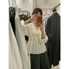 【MISS密思家正品店】休闲简约气质蕾丝拼接小衫女装W670