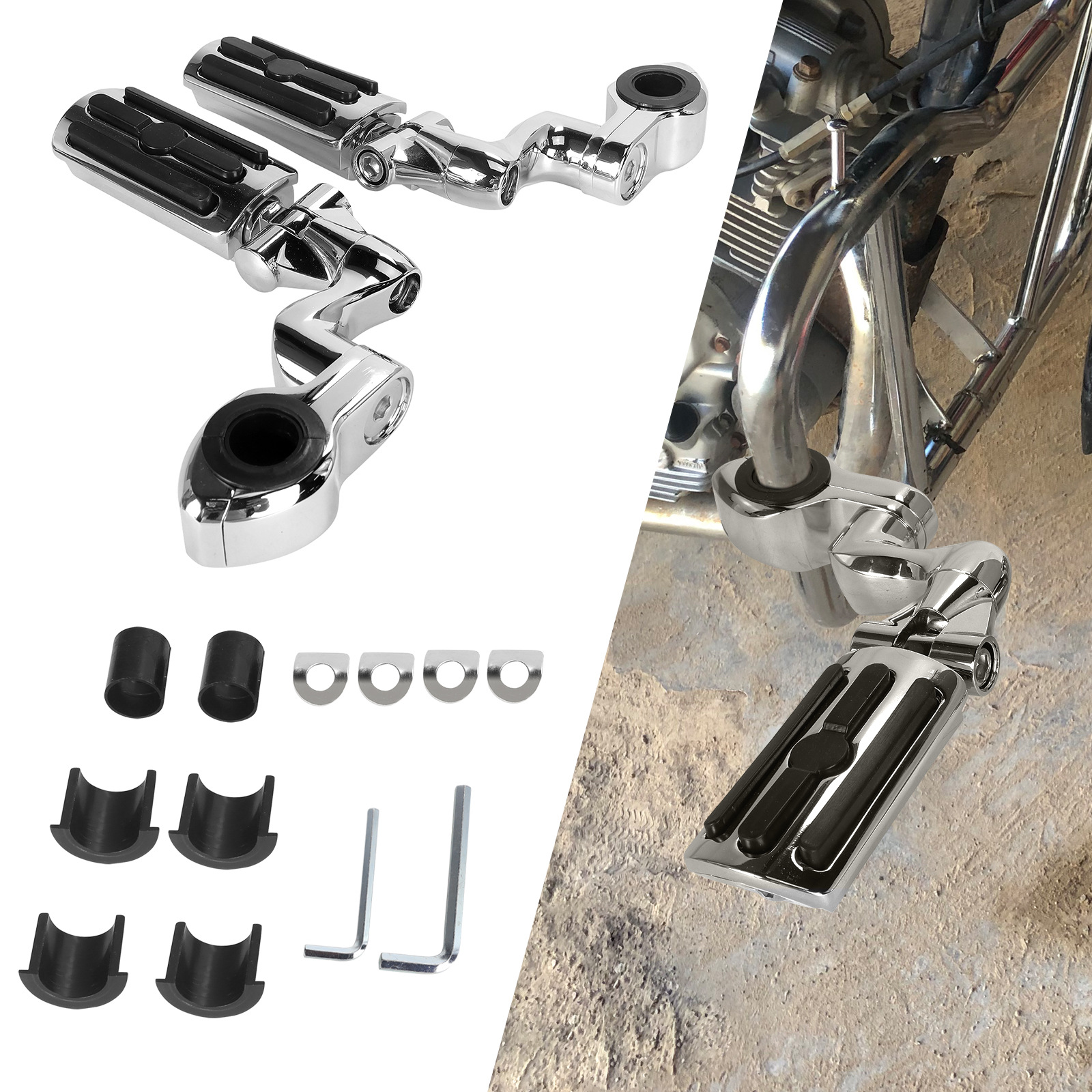 Suitable for Harley Road King Street Glide Modified Aluminum Alloy Footrests Motorcycle Modification Parts