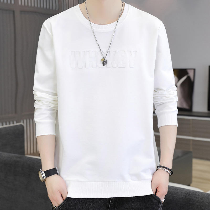 秋冬季潮流男卫衣休闲圆领长袖T恤运动上衣宽松打底衫帅气体恤ins