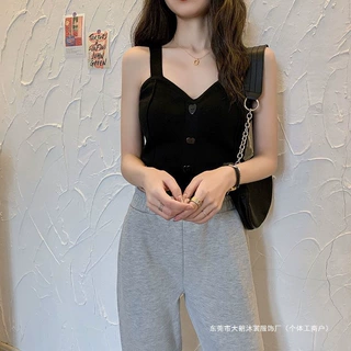 2025夏季针织吊带背心时尚新款洋气美背短款打底小上衣女