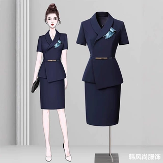 夏季职业套装女时尚气质西装高端医美前台工装美容师美容院工作服