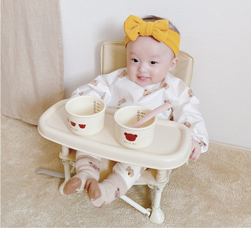 INS nuevo estilo coreano bata de manga larga impermeable comer ropa de alimentación del bebé babero niños TPU reverso vestir babero del bebé