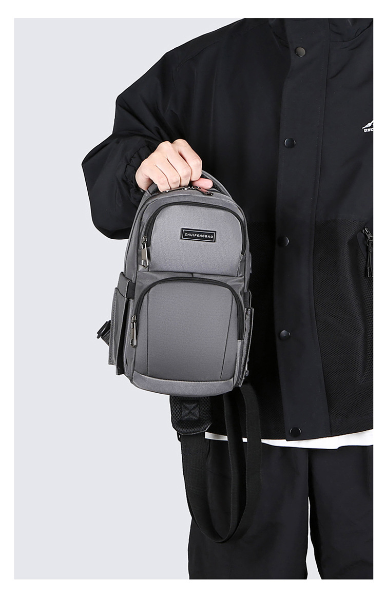The new men's chest bag for the autumn of 2024, a trendy casual single-shoulder bag, a cross-border water-resistant rechargeable crossbody bag Item Picture