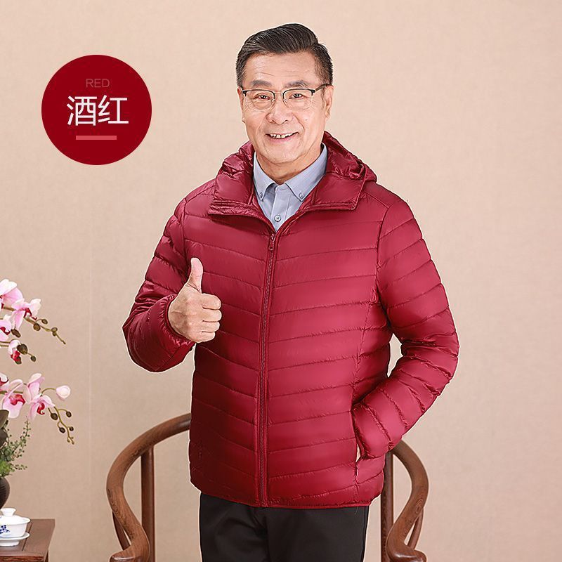 Chaqueta de plumón ligera transfronteriza hombre de mediana edad padre vestido de cuello corto invierno chaqueta de abrigo de invierno