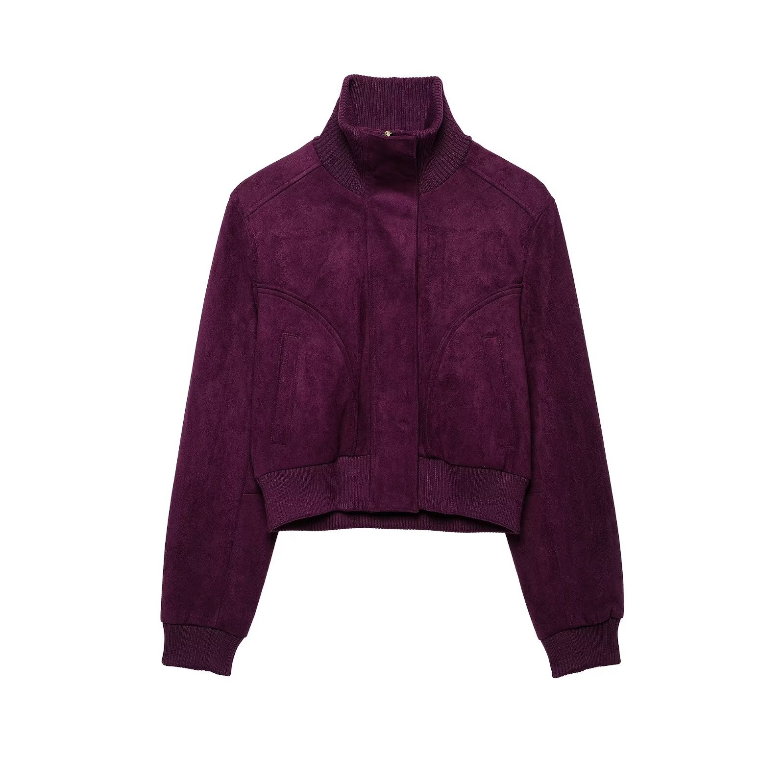 Qadın süet yaxalıq jaket, yay üçün yüngül casual gödəkçə