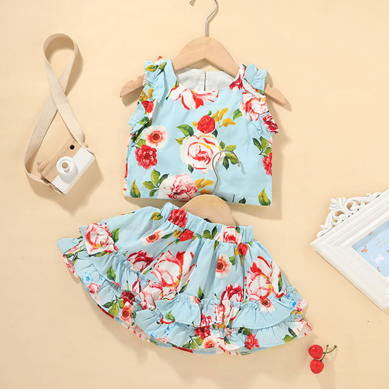 Baby Printed Vest Top Skirt Two-piece Suit display picture 3