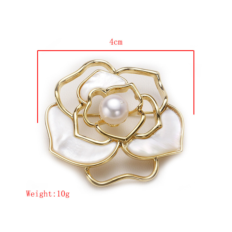 Elegant Glam Geometric Alloy Plating Inlay Artificial Pearls Rhinestones Shell Women's Brooches display picture 16