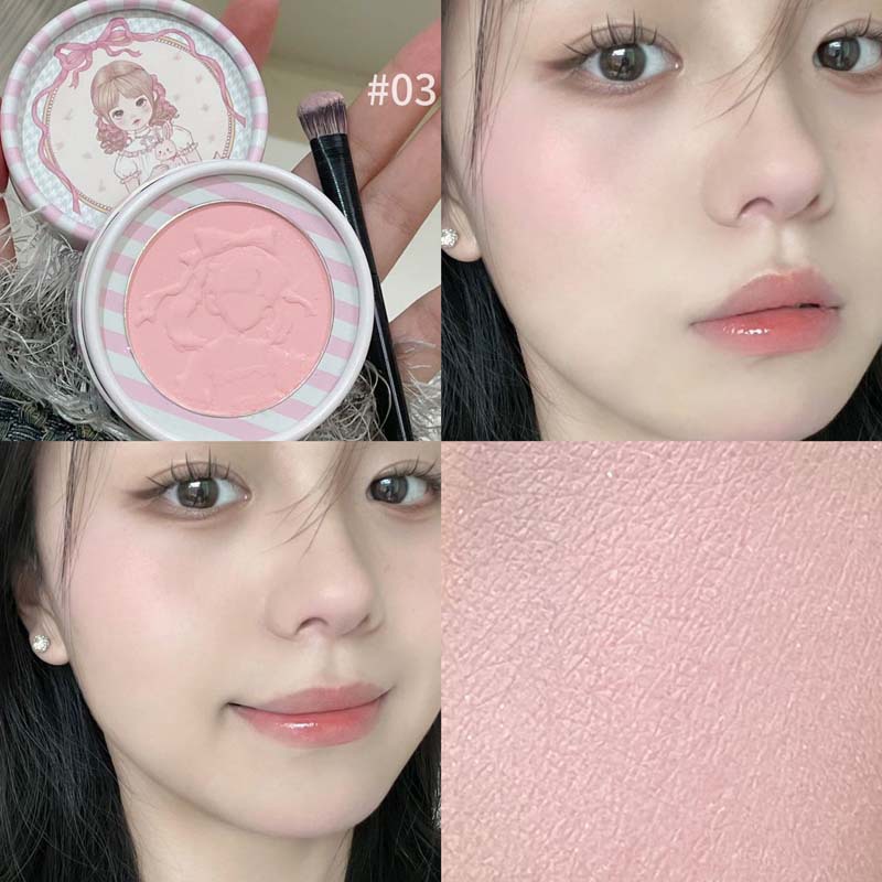 HERORANGE Sweet Wild Yue Face Embossed Blush Desnudo Maquillaje tierno no volante polvo natural coreano